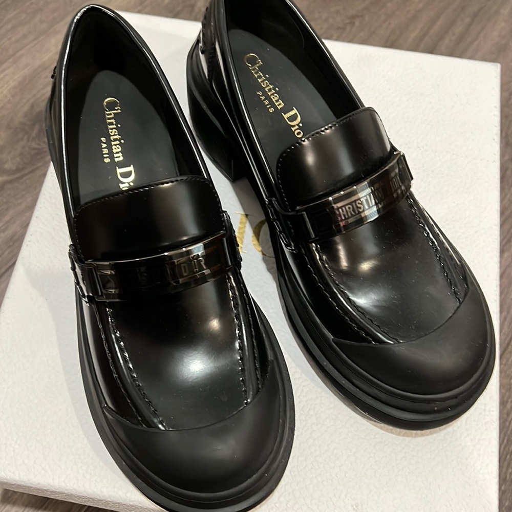 Dior Black Patent Leather Loafers